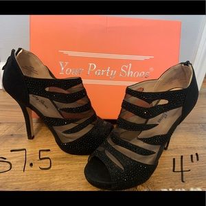 Glittery Black High Heels